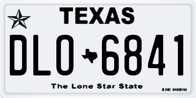 TX license plate DLO6841