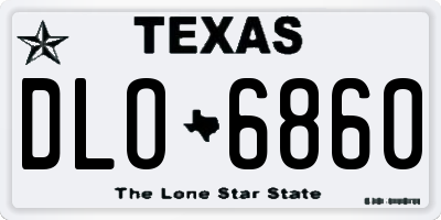 TX license plate DLO6860