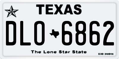 TX license plate DLO6862