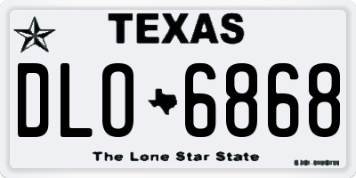 TX license plate DLO6868