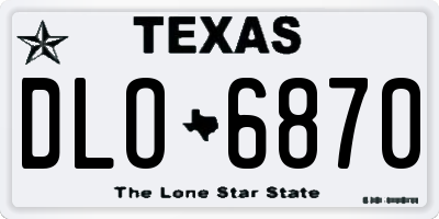 TX license plate DLO6870