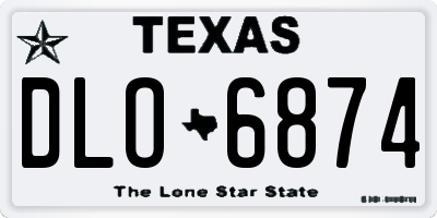 TX license plate DLO6874