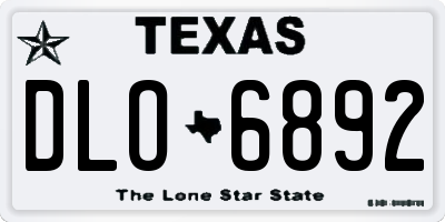 TX license plate DLO6892