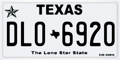 TX license plate DLO6920