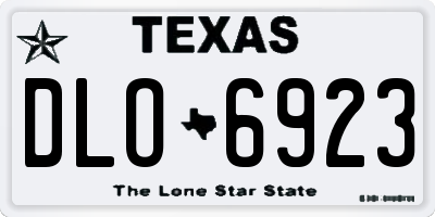 TX license plate DLO6923