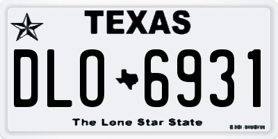 TX license plate DLO6931