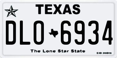 TX license plate DLO6934
