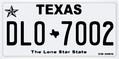 TX license plate DLO7002