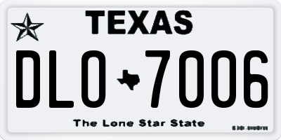 TX license plate DLO7006