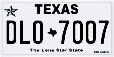 TX license plate DLO7007