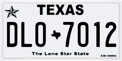 TX license plate DLO7012