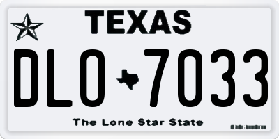 TX license plate DLO7033