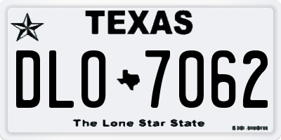 TX license plate DLO7062