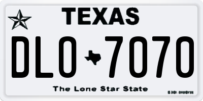 TX license plate DLO7070