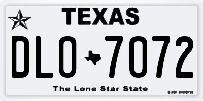 TX license plate DLO7072