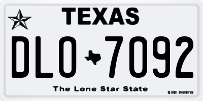 TX license plate DLO7092
