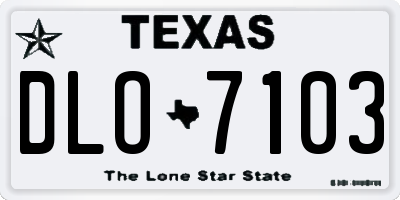 TX license plate DLO7103