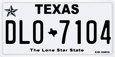 TX license plate DLO7104