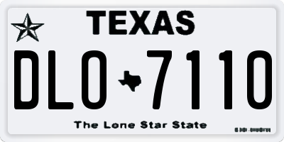 TX license plate DLO7110