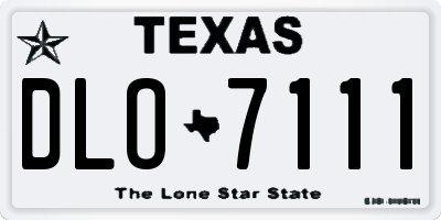 TX license plate DLO7111