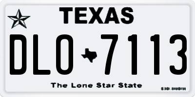 TX license plate DLO7113