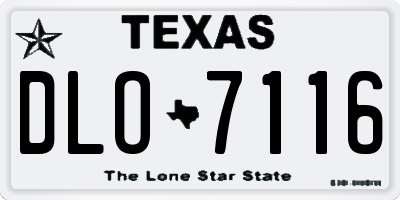 TX license plate DLO7116