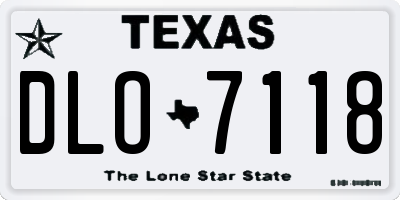 TX license plate DLO7118
