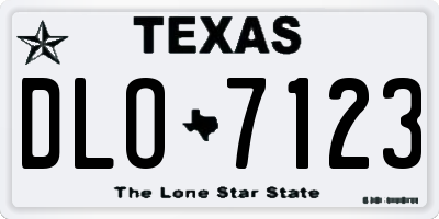 TX license plate DLO7123