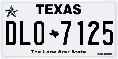 TX license plate DLO7125