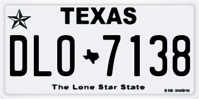 TX license plate DLO7138
