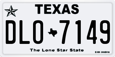 TX license plate DLO7149