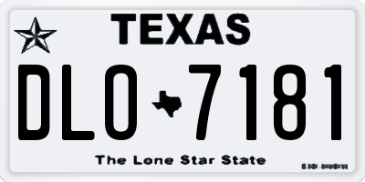 TX license plate DLO7181