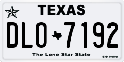 TX license plate DLO7192