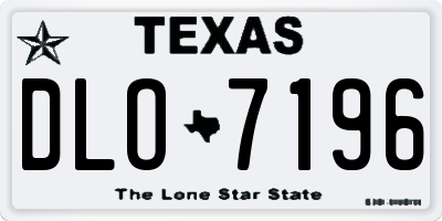 TX license plate DLO7196