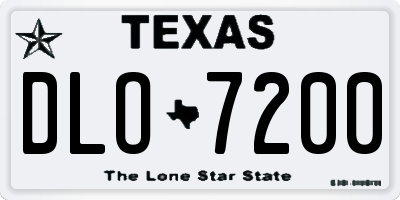 TX license plate DLO7200