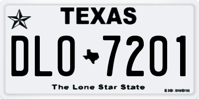 TX license plate DLO7201