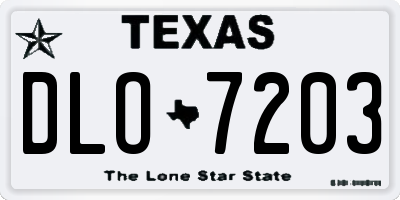 TX license plate DLO7203