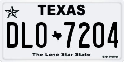 TX license plate DLO7204