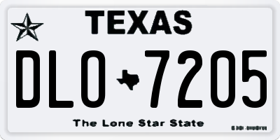 TX license plate DLO7205