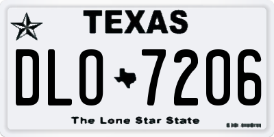 TX license plate DLO7206