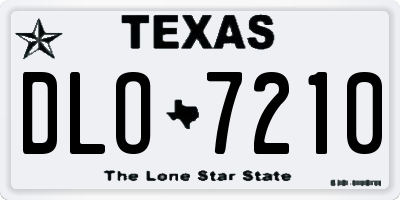 TX license plate DLO7210