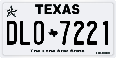 TX license plate DLO7221