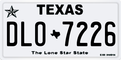 TX license plate DLO7226
