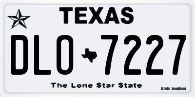 TX license plate DLO7227