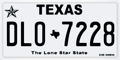 TX license plate DLO7228