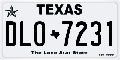 TX license plate DLO7231