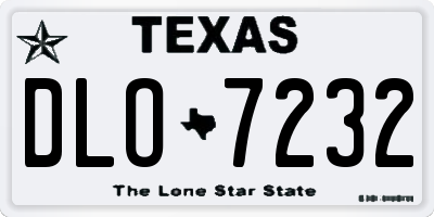 TX license plate DLO7232