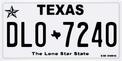 TX license plate DLO7240