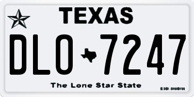 TX license plate DLO7247