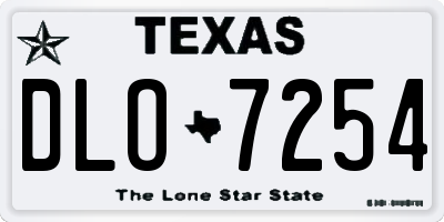 TX license plate DLO7254